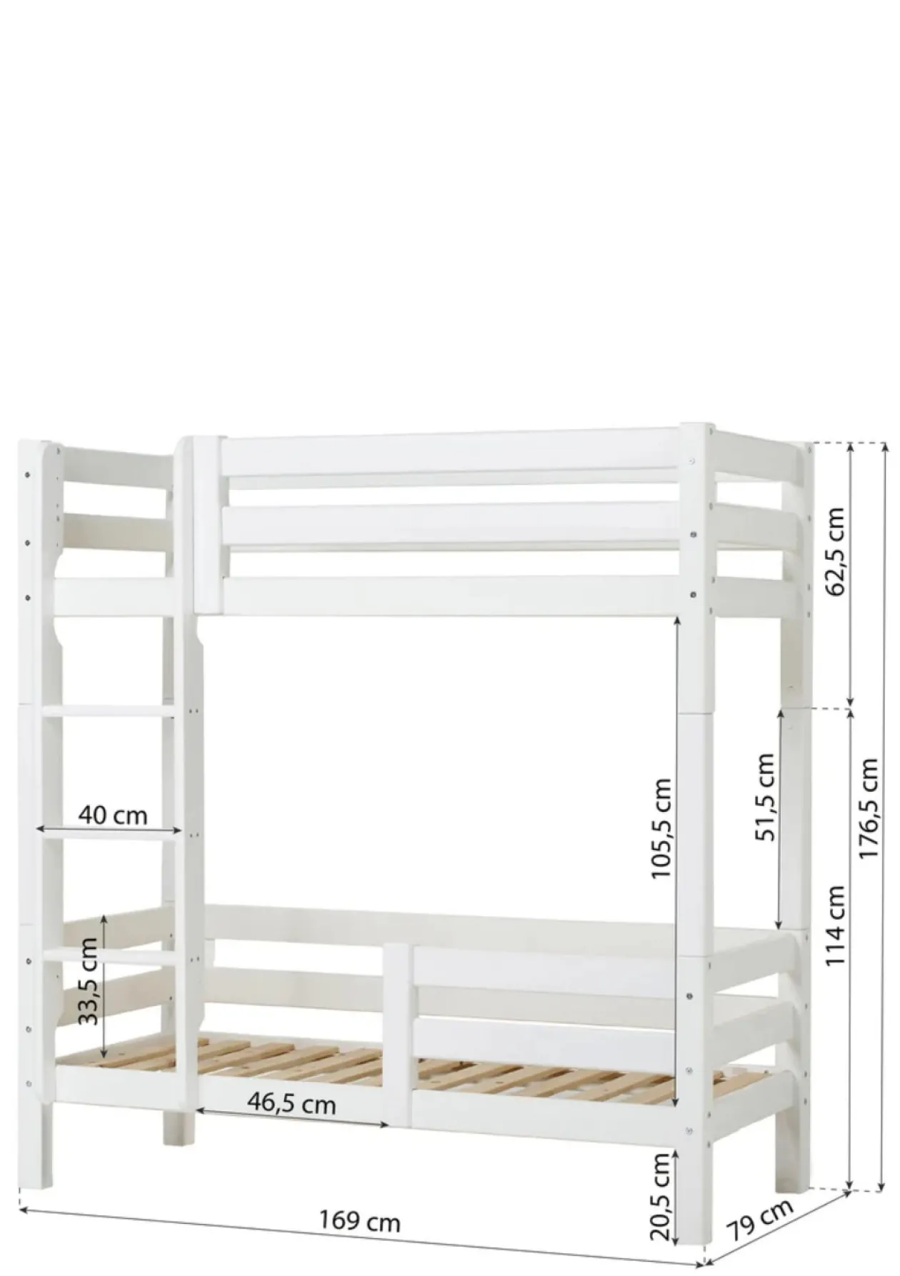 ECO Luxury' Hohes Etagenbett weiß 160 x 70 cm