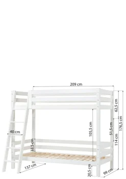 ECO Luxury' Hohes Etagenbett weiß 200 x 90 cm