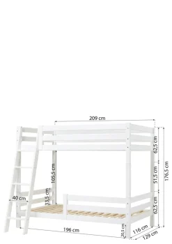 ECO Luxury' Hohes Etagenbett weiß 200 x 120 cm