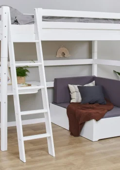 ECO Luxury' MEGA-Bett mit Schreibtisch & Lounge-Modul weiß 200 x 90 cm