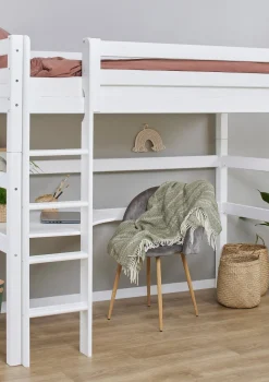 ECO Luxury' MEGA-Bett mit Schreibtisch & Lounge-Modul weiß 200 x 90 cm