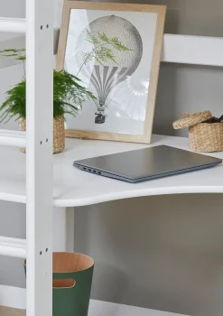 ECO Luxury' MEGA-Bett mit Schreibtisch & Lounge-Modul weiß 200 x 90 cm