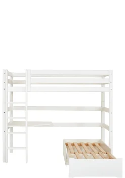 ECO Luxury' MEGA-Bett mit Schreibtisch & Lounge-Modul weiß 200 x 90 cm