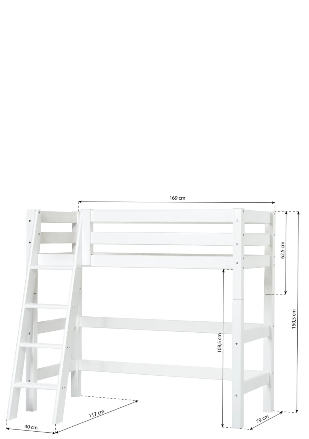 ECO Luxury' Mittelhochbett weiß 160 x 70 cm