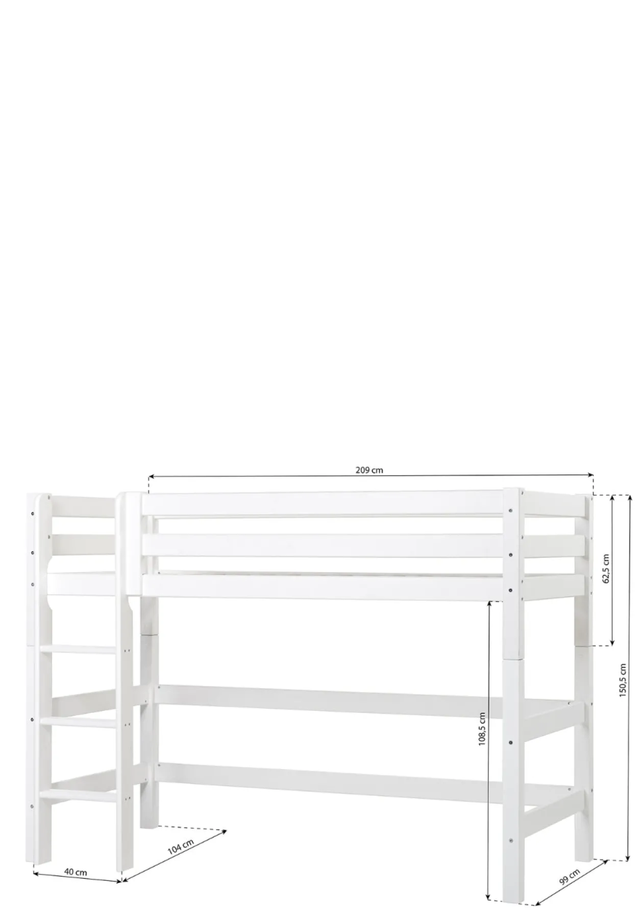 ECO Luxury' Mittelhochbett weiß 200 x 90 cm