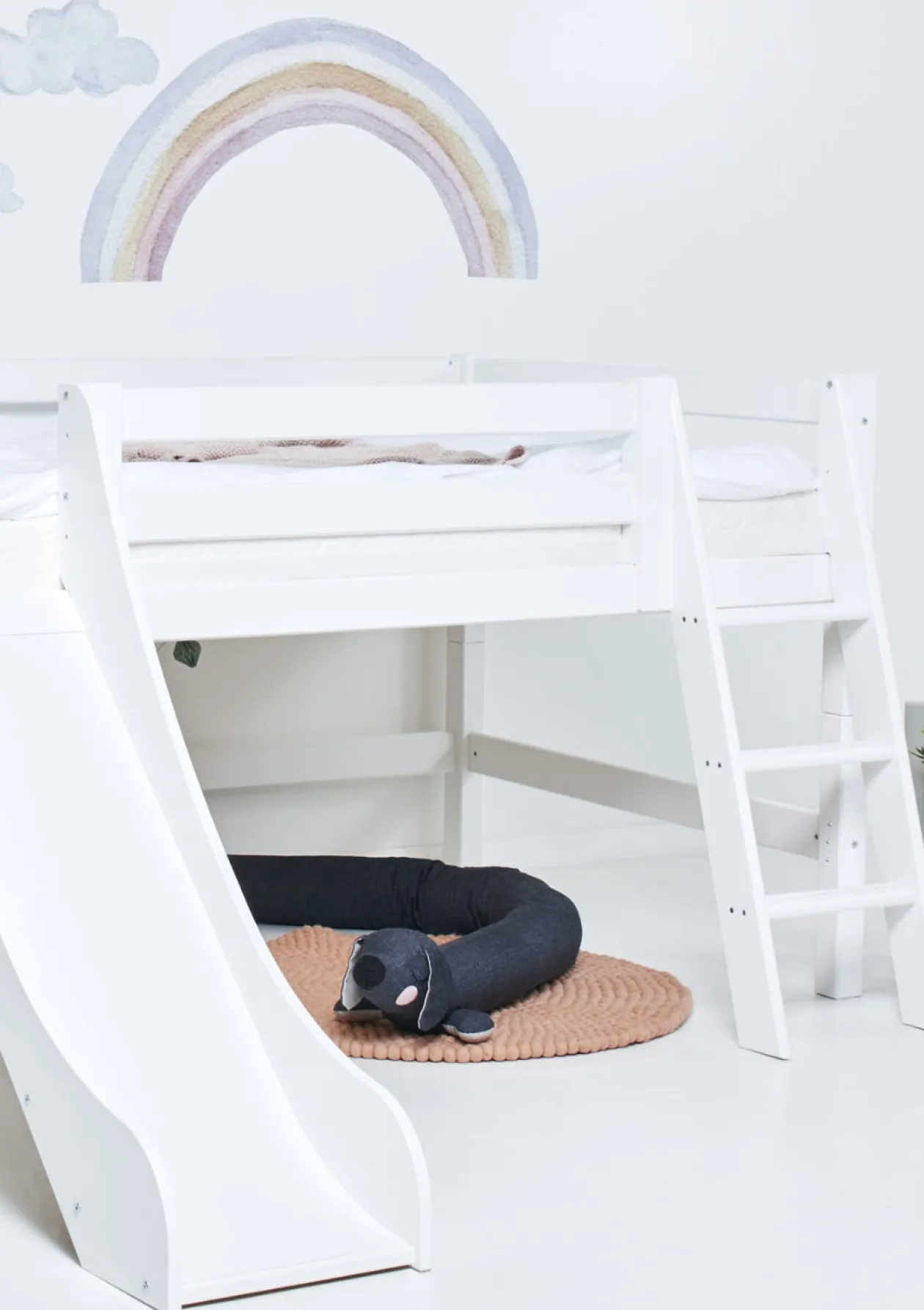 ECO Luxury' Spielbett mit Rutsche weiß 200 x 120 cm