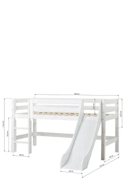 ECO Luxury' Spielbett mit Rutsche weiß 200 x 90 cm