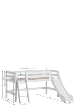 ECO Luxury' Spielbett mit Rutsche weiß 200 x 90 cm