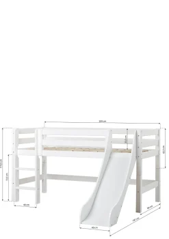 ECO Luxury' Spielbett mit Rutsche weiß 200 x 90 cm