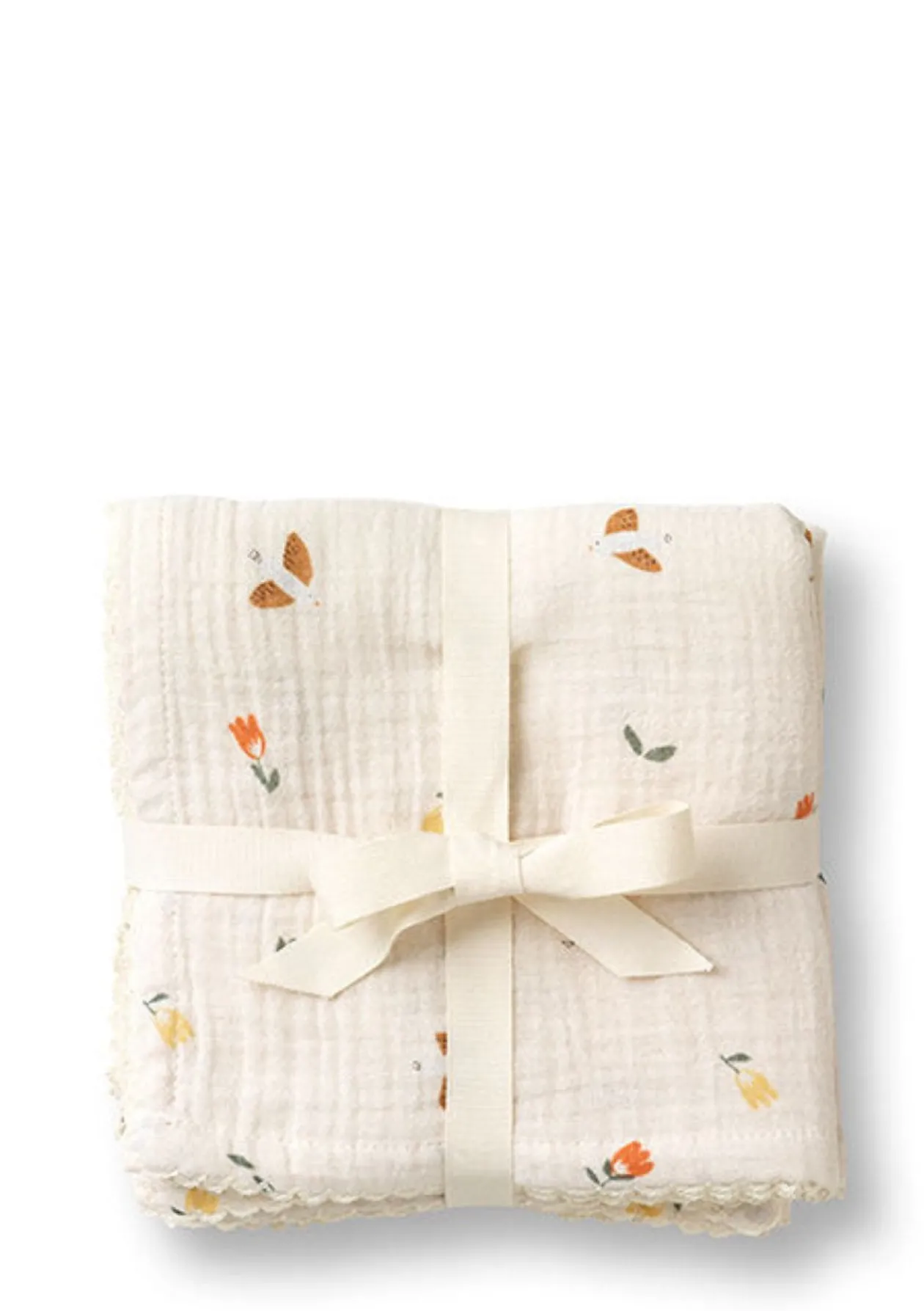 3er Pack Musselin Mulltücher 'Mio' Songbirds 65 x 65 cm