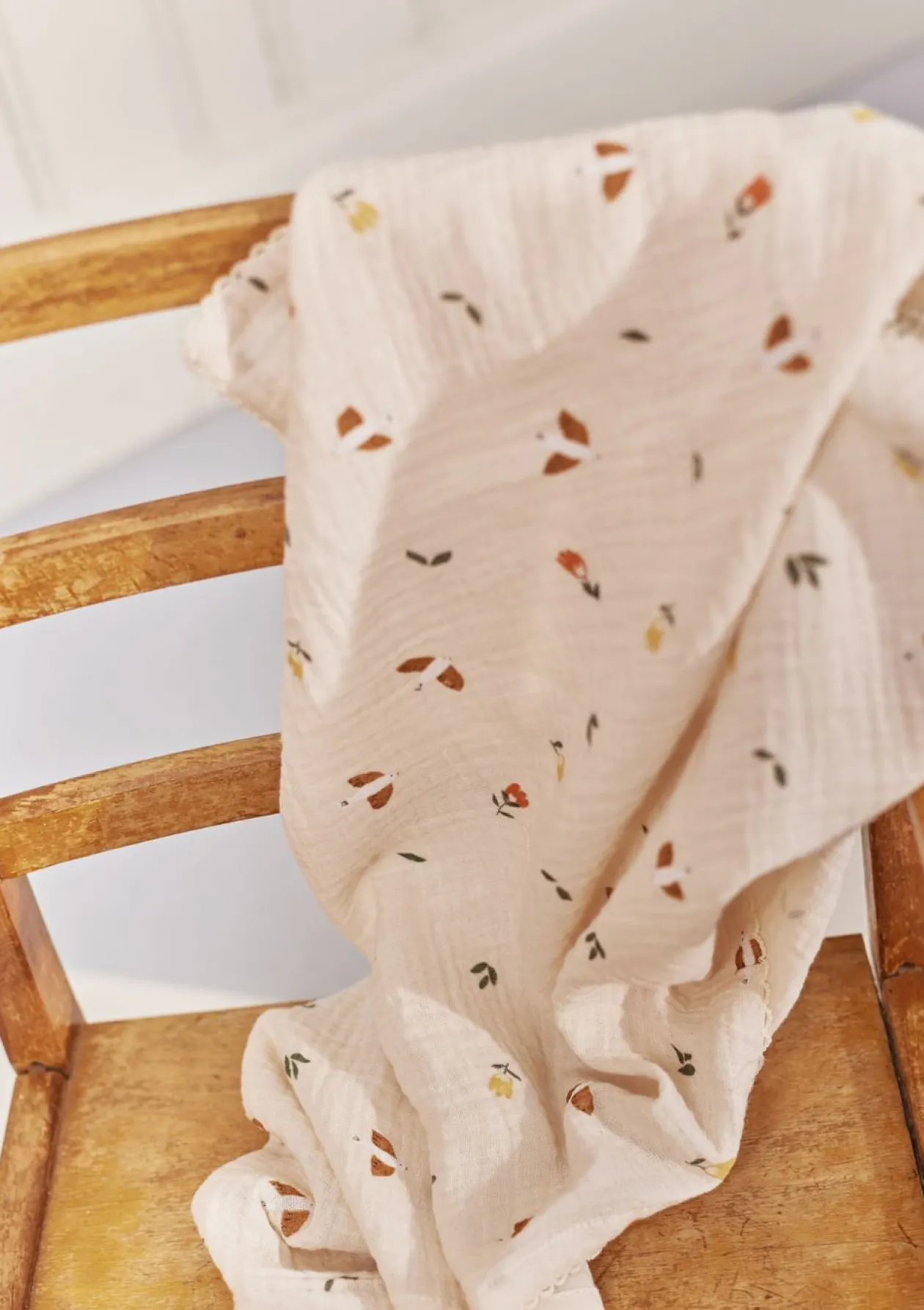 3er Pack Musselin Mulltücher 'Mio' Songbirds 65 x 65 cm