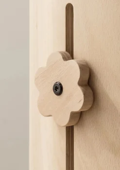 4er-Set Buchenknäufe 'Blume' für das 4-in-1 Babybett