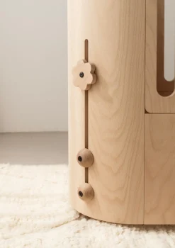 4er-Set Buchenknäufe 'Blume' für das 4-in-1 Babybett