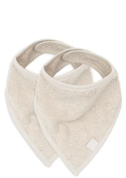 2er-Set Frottee Bandana Lätzchen Nougat