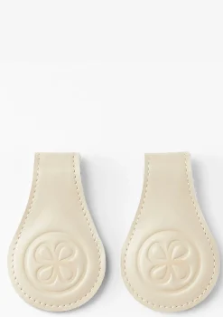 2er-Set Magnet-Clips Leder Beige