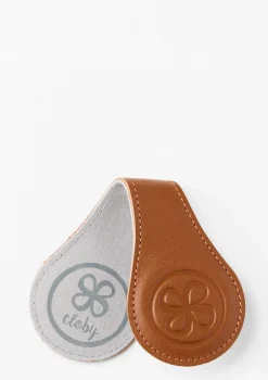 2er-Set Magnet-Clips Leder Braun