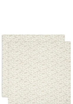 2er-Set Mulltücher 'Animals' nougat 115 x 115 cm