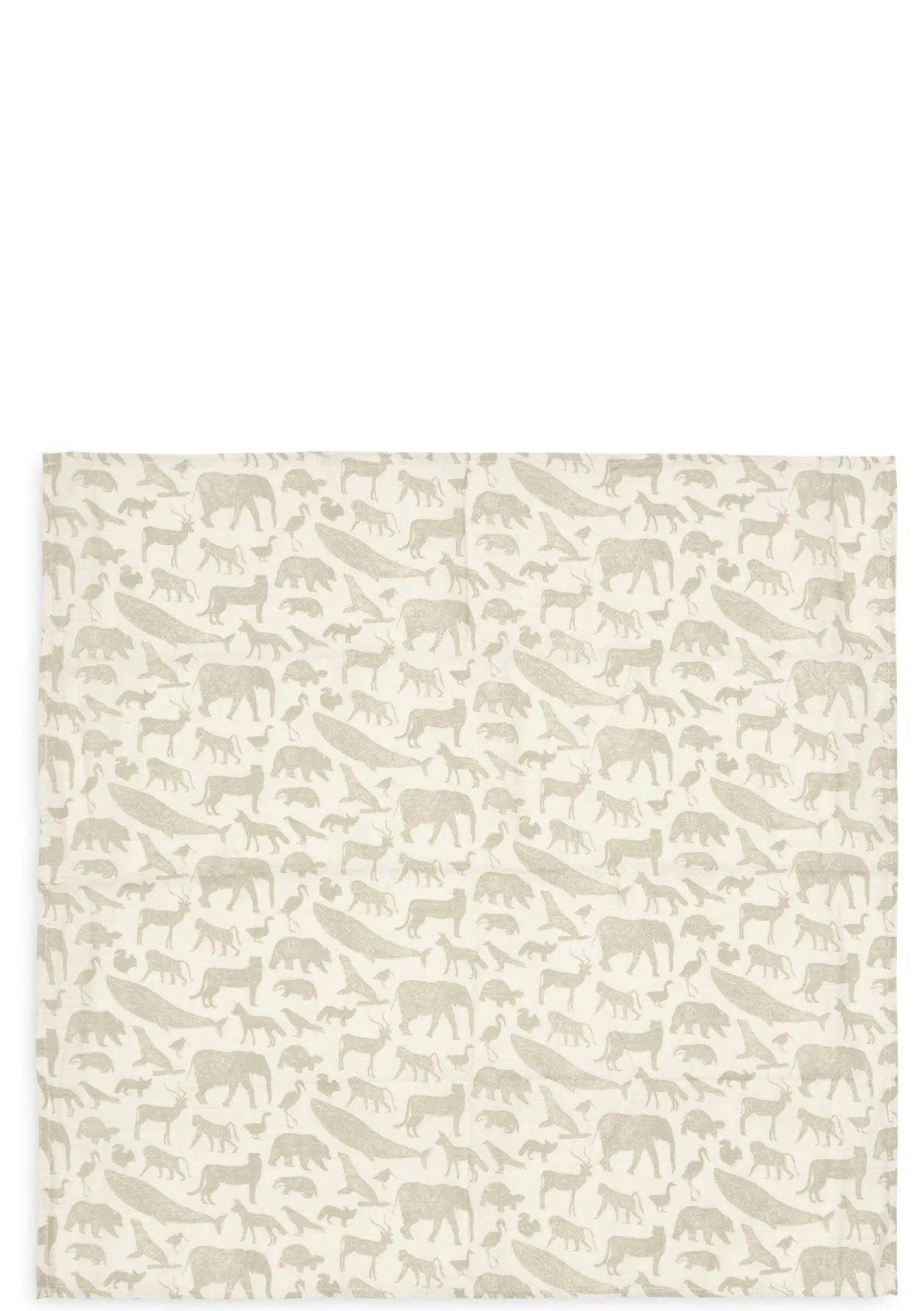 3er-Set Mulltücher 'Animals' Olive Green 70 x 70 cm