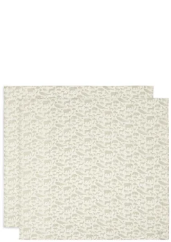 2er-Set Mulltücher 'Animals' Olive Green 115 x 115 cm