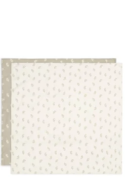 2er-Set Mulltücher 'Twig Olive Green' 115 x 115 cm