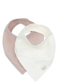 2er-Set Musselin Bandana Lätzchen Wild Rose / Oatmeal