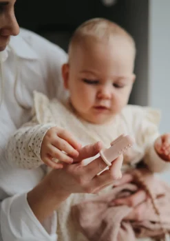 2er-Set Silikon Finger Zahnbürste Blush/Shifting Sand