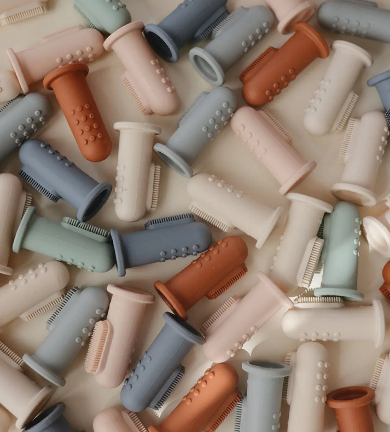 2er-Set Silikon Finger Zahnbürste Blush/Shifting Sand