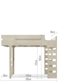 F Hochbett White 200 x 90 cm