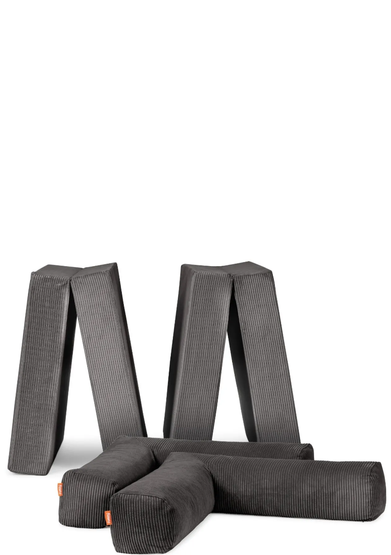 Family Sofa Cord Kiesel Grau