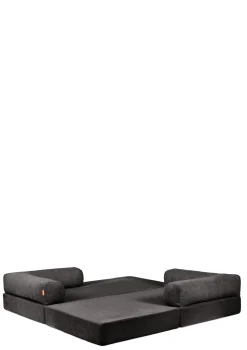 Family Sofa Cord Kiesel Grau