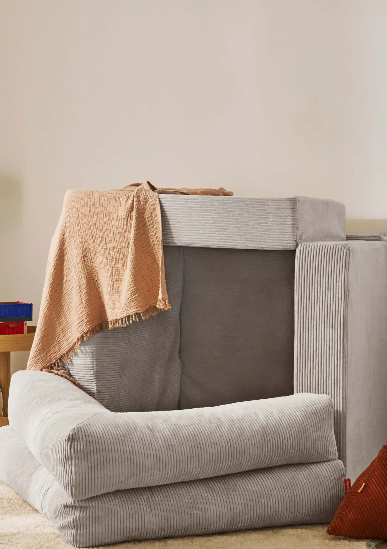 Family Sofa Cord Koala Grau