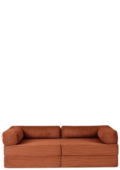 Family Sofa Cord Rost Orange