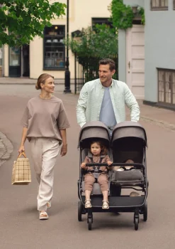 Geschwisterbuggy 'TRVL dubl' Caviar