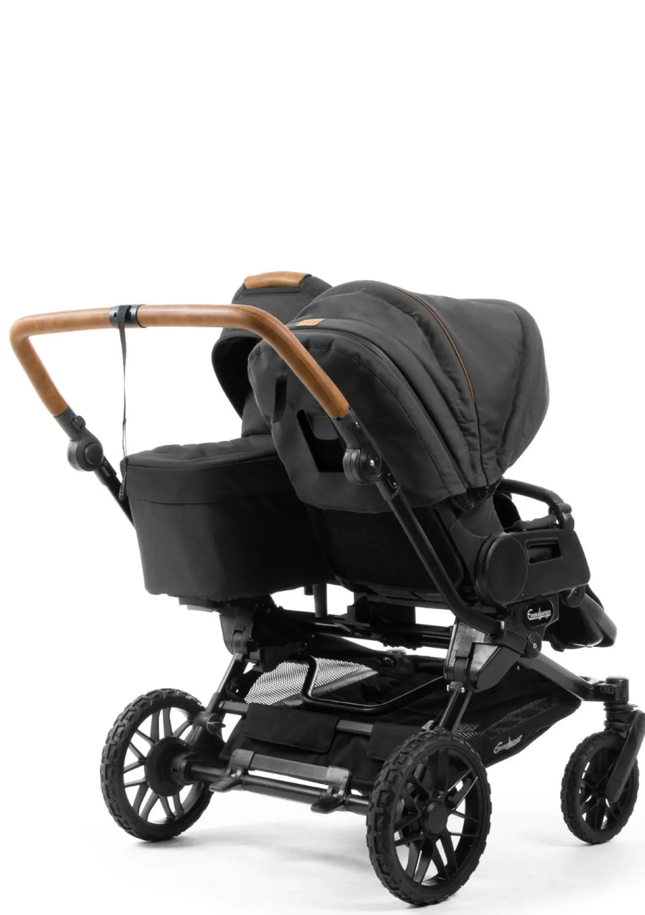 Geschwister-Kinderwagen-Set 'Double SENTO FLAT+' Outdoor Black