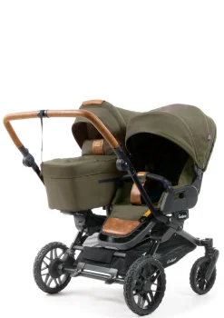 Geschwister-Kinderwagen-Set 'Double SENTO FLAT+' Outdoor Olive