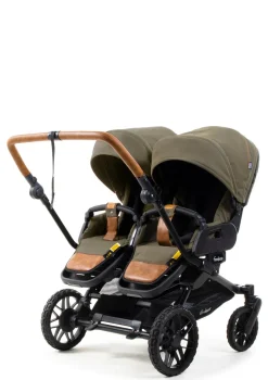 Geschwister-Kinderwagen-Set 'Double SENTO FLAT+' Outdoor Olive