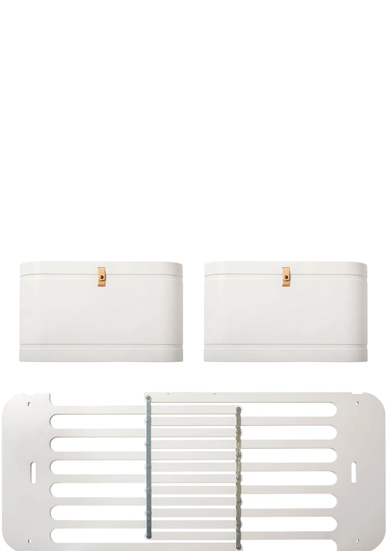 Geschwisterset für 'Wood Mini+' Babybett inkl. Junior-Erweiterung zu zwei Betten Weiß