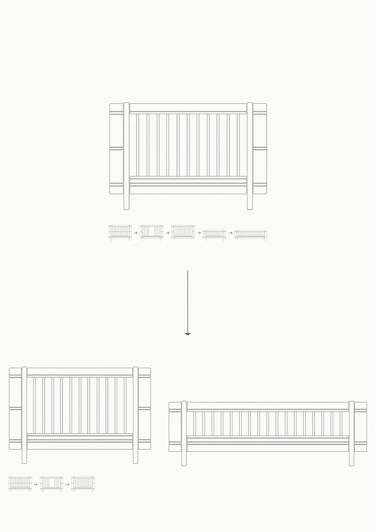 Geschwisterset für 'Wood Mini+' Babybett inkl. Junior-Erweiterung zu zwei Betten Weiß