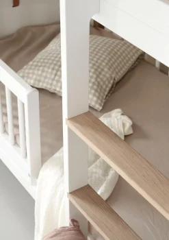 halbhohes Etagenbett 'Wood Mini+' weiß / Eiche 162 x 68 cm