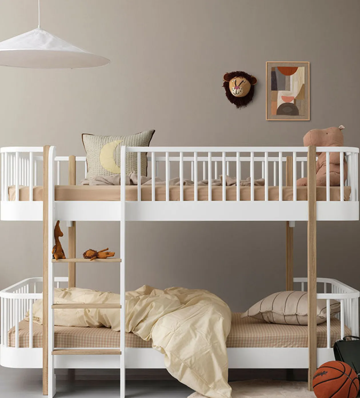 halbhohes Etagenbett 'Wood Original' Weiss 200 x 90 cm