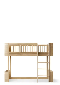 halbhohes Hochbett 'Wood Mini+' Eiche 162 x 68 cm