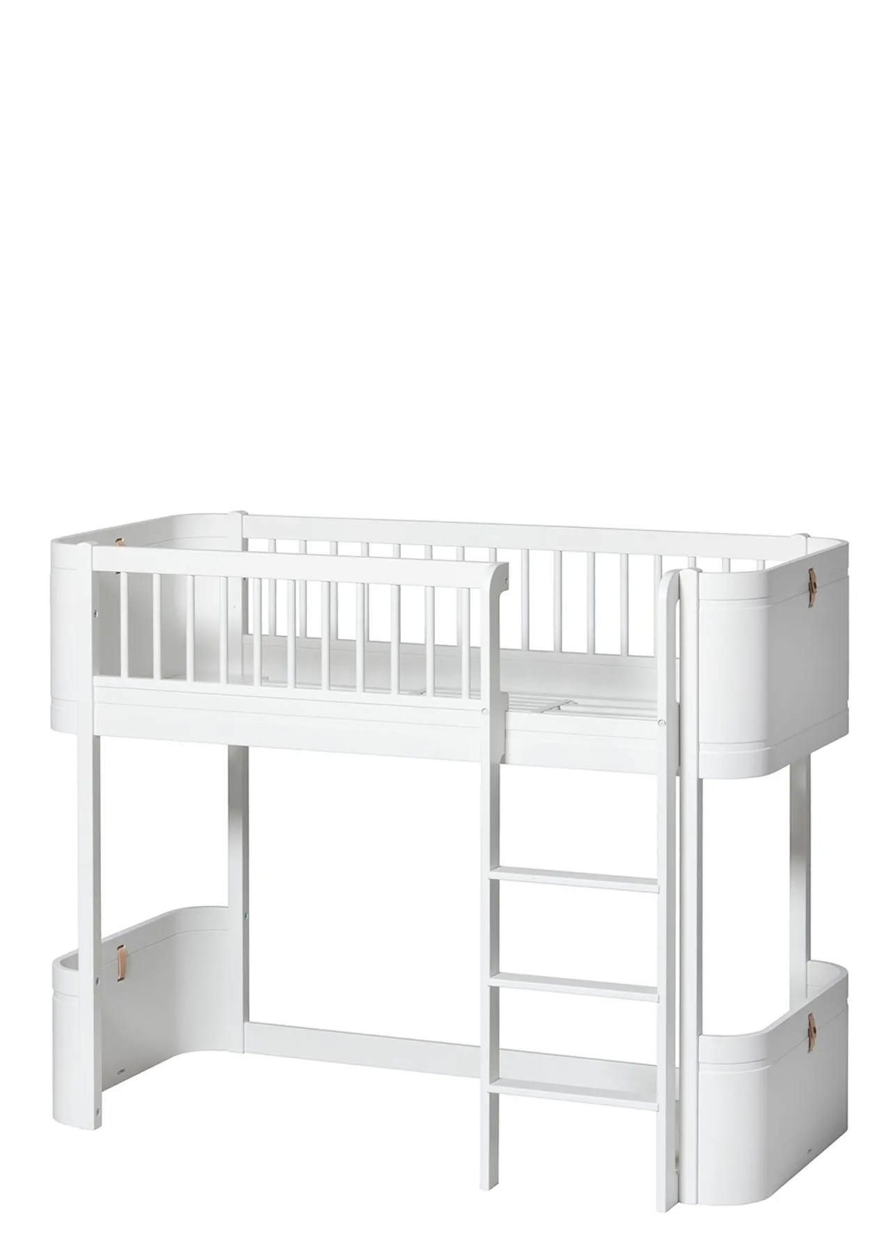 halbhohes Hochbett 'Wood Mini+' weiß 162 x 68 cm