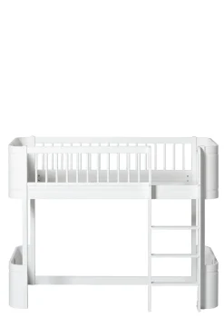halbhohes Hochbett 'Wood Mini+' weiß 162 x 68 cm