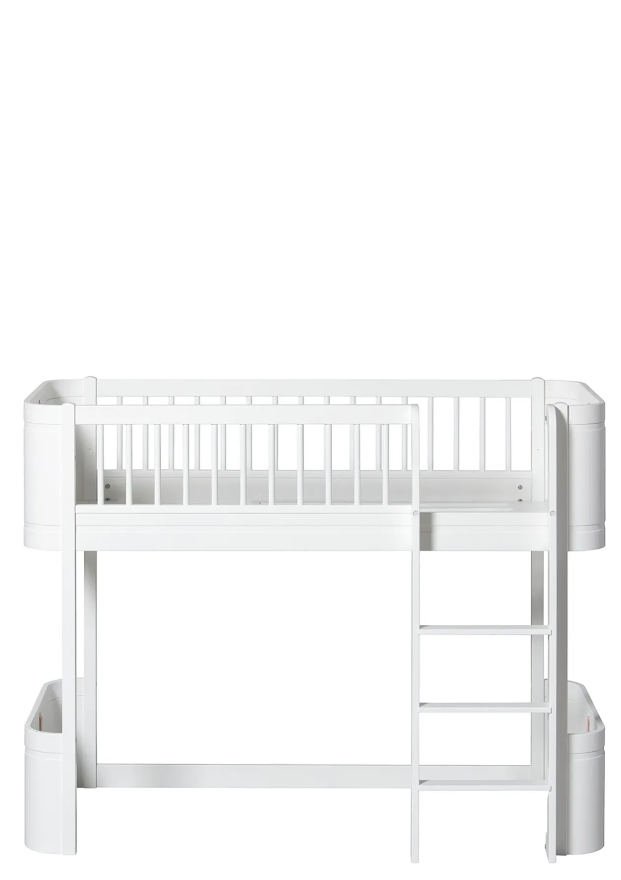 halbhohes Hochbett 'Wood Mini+' weiß 162 x 68 cm