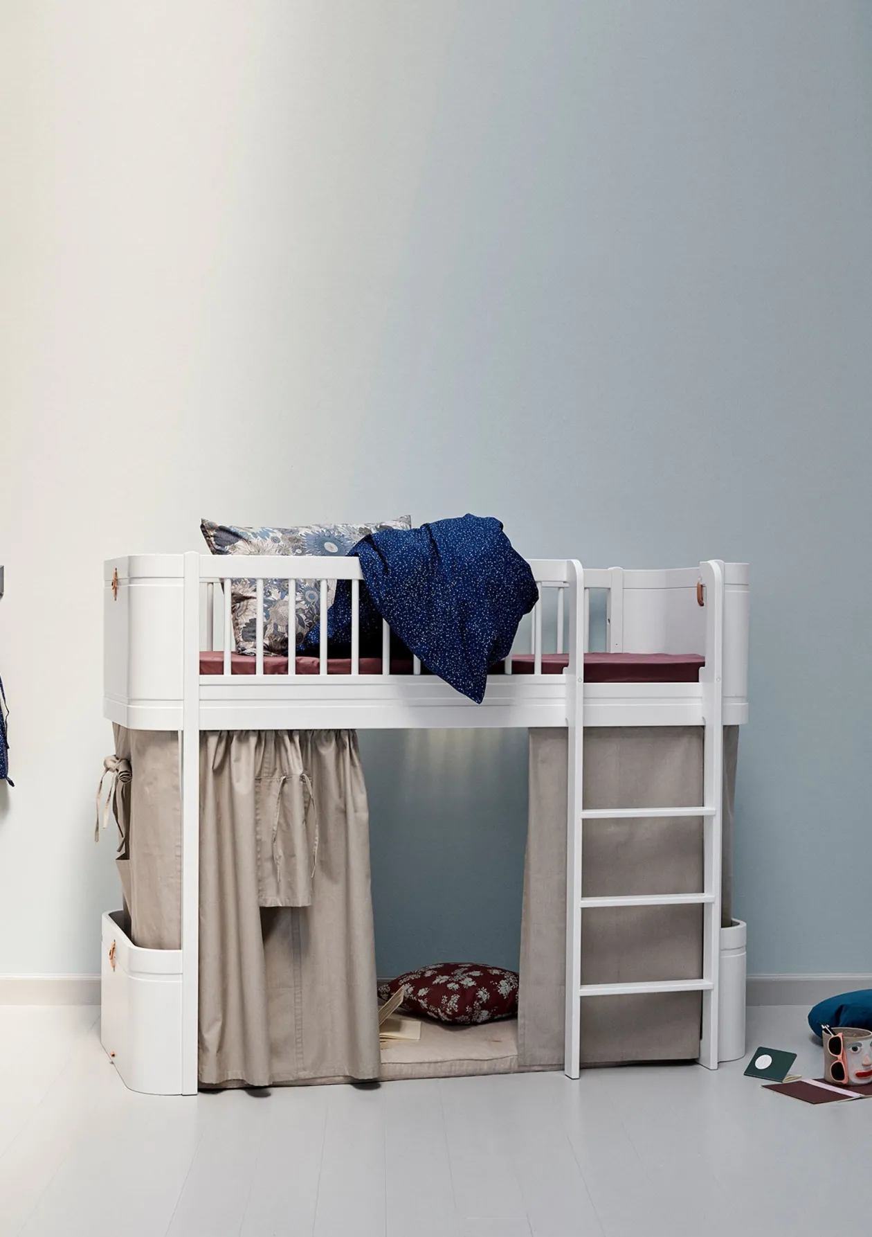 halbhohes Hochbett 'Wood Mini+' weiß 162 x 68 cm