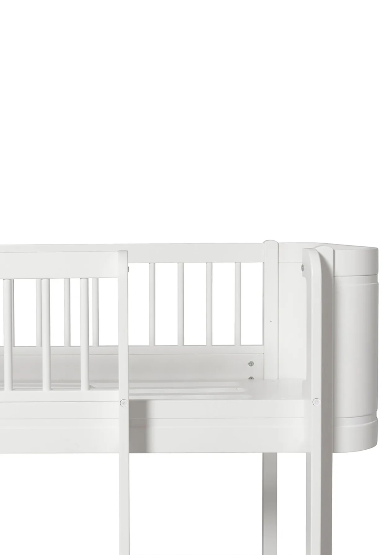 halbhohes Hochbett 'Wood Mini+' weiß 162 x 68 cm