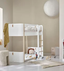 halbhohes Hochbett 'Wood Mini+' weiß / Eiche 162 x 68 cm