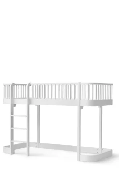 halbhohes Hochbett 'Wood Original' weiß 200 x 90 cm