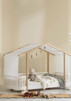 Hausbett 'Wood Original' Weiß / Eiche 200 x 90 cm