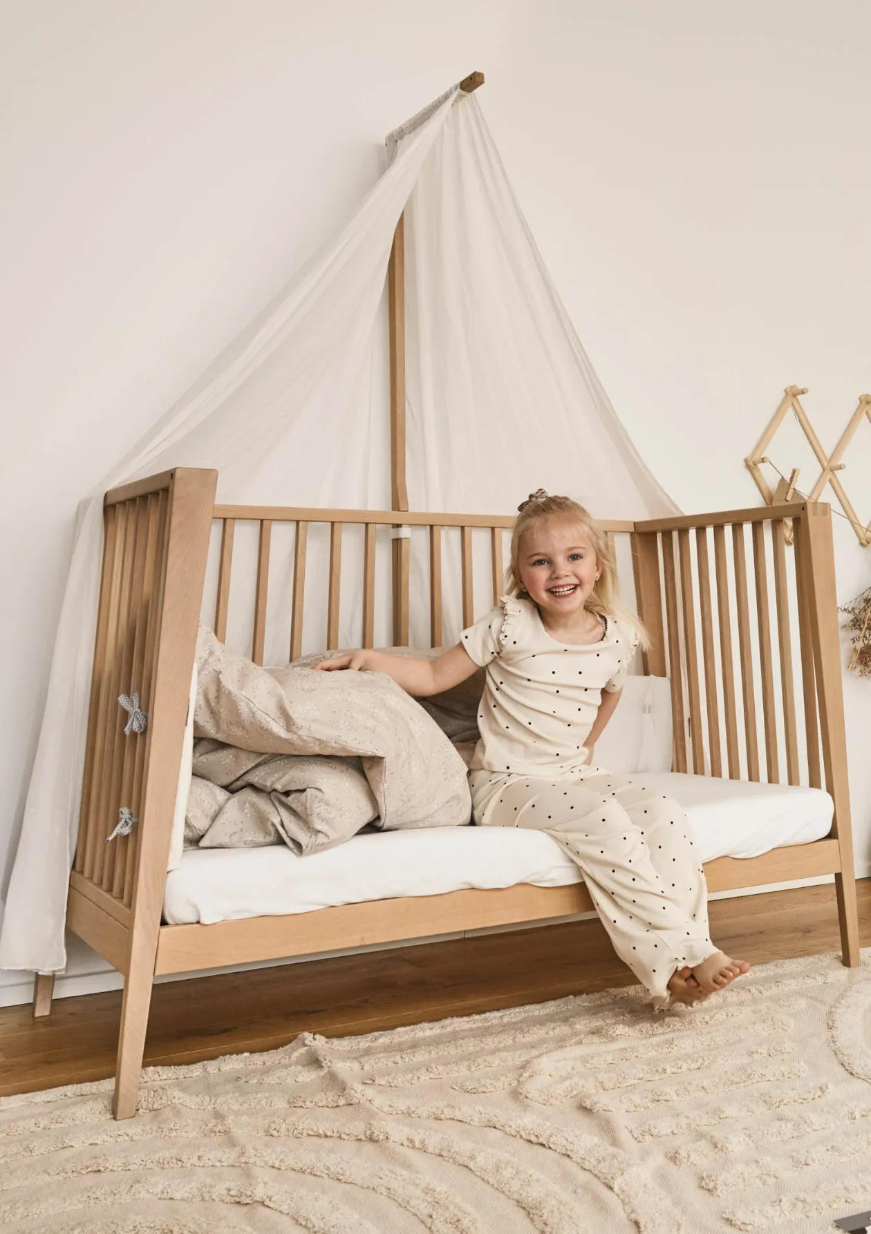 Himmelgestell für Babybetten 'Luna & Linea' Eiche